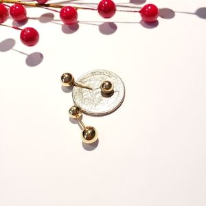 Double Ball Stud 18k Saudi Gold Earring